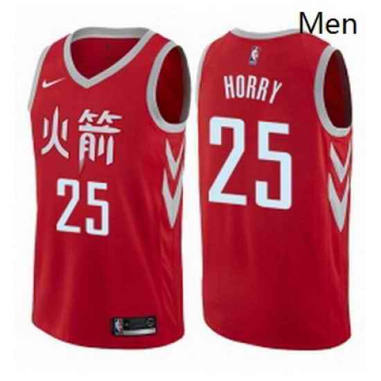 Mens Nike Houston Rockets 25 Robert Horry Authentic Red NBA Jersey City Edition